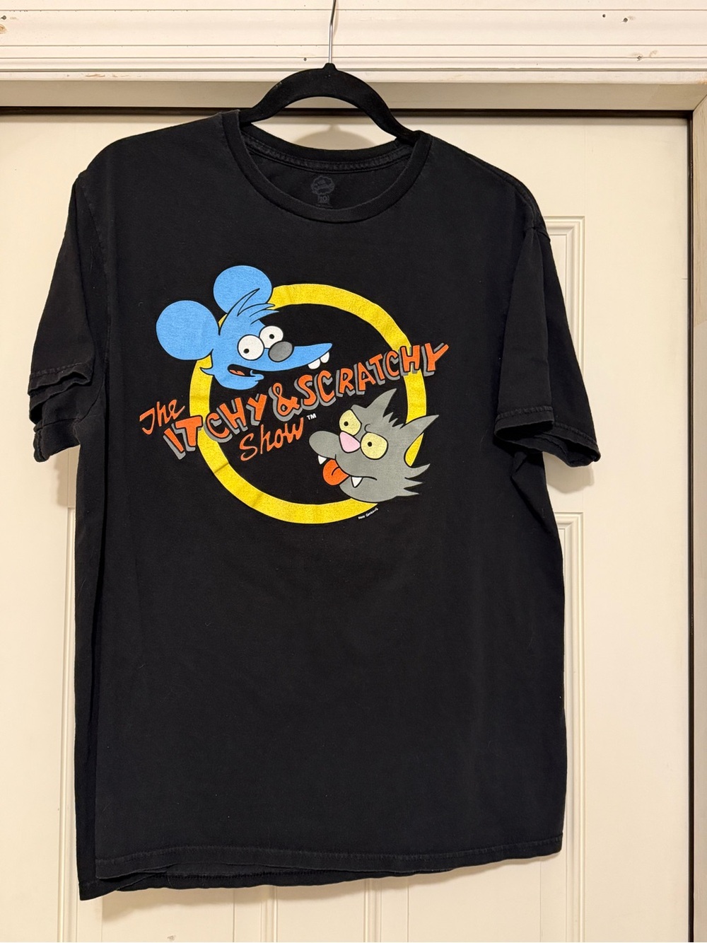The Simpsons Itchy & Scratchy Black Graphic Tee Large